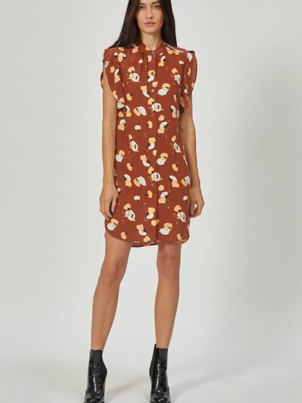 Equipment Women's Lorainna Front Button Silk Dress Floral